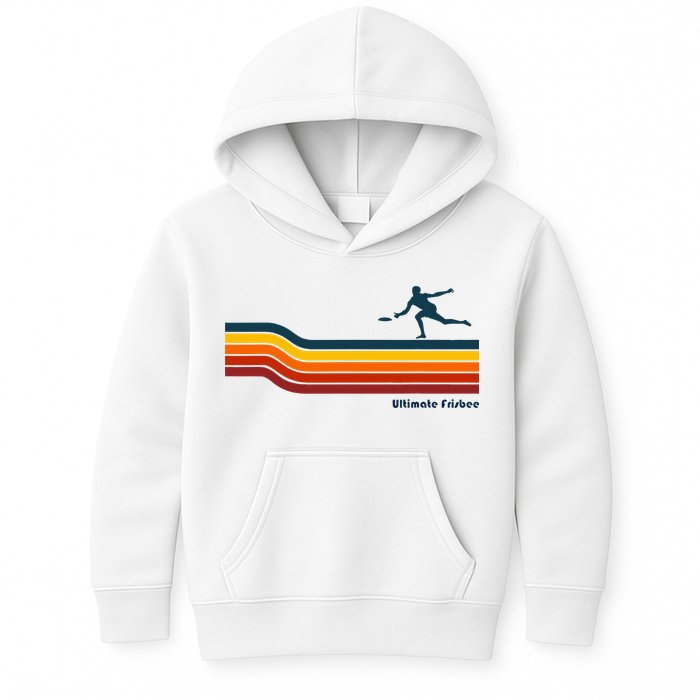Ultimate Frisbee Retro Color Lines Kids Hoodie