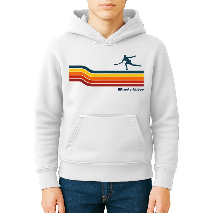 Ultimate Frisbee Retro Color Lines Kids Hoodie