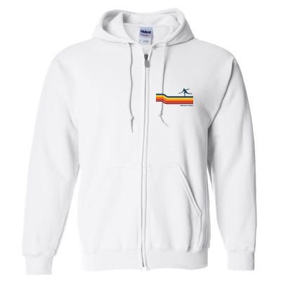 Ultimate Frisbee Retro Color Lines Full Zip Hoodie