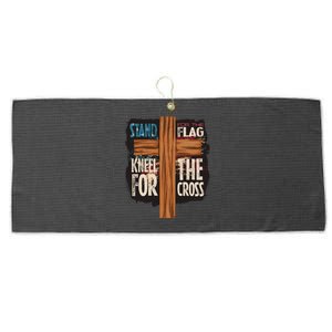 Usa Flag Religious Quote 4th Of July For Christian Faith Gift Large Microfiber Waffle Golf Towel