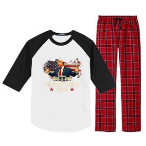 Us Flag Retro Trump Won 2024 President 47th Election Gift Raglan Sleeve Pajama Set