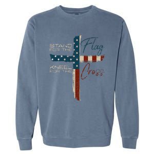 Usa Flag Religious Quote 4th Of July Christian Faith Garment-Dyed Sweatshirt