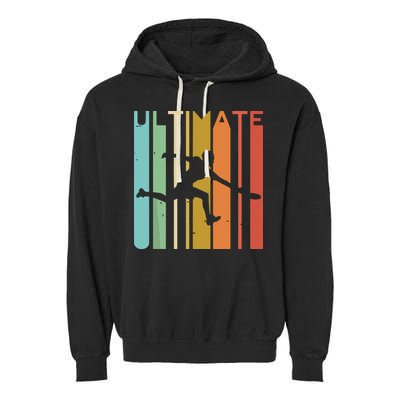 Ultimate Frisbee Retro Player Flying Disc Throwing Garment-Dyed Fleece Hoodie