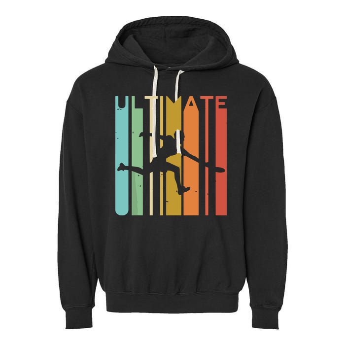 Ultimate Frisbee Retro Player Flying Disc Throwing Garment-Dyed Fleece Hoodie