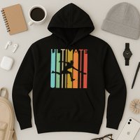 Ultimate Frisbee Retro Player Flying Disc Throwing Hoodie