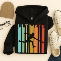 Ultimate Frisbee Retro Player Flying Disc Throwing Hoodie