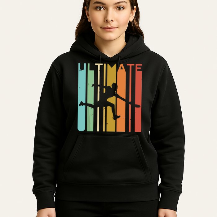 Ultimate Frisbee Retro Player Flying Disc Throwing Hoodie
