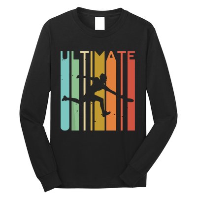 Ultimate Frisbee Retro Player Flying Disc Throwing Long Sleeve Shirt