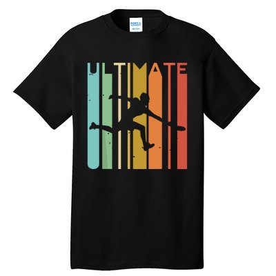 Ultimate Frisbee Retro Player Flying Disc Throwing Tall T-Shirt