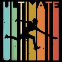 Ultimate Frisbee Retro Player Flying Disc Throwing Button