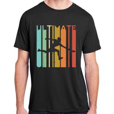 Ultimate Frisbee Retro Player Flying Disc Throwing Adult ChromaSoft Performance T-Shirt