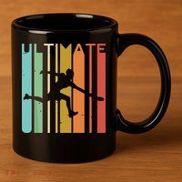 Ultimate Frisbee Retro Player Flying Disc Throwing 11oz C Handle Ceramic Mug