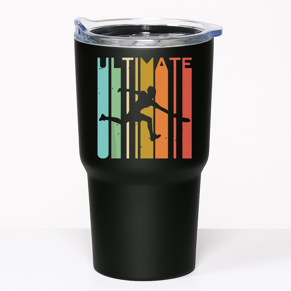Ultimate Frisbee Retro Player Flying Disc Throwing Tumbler