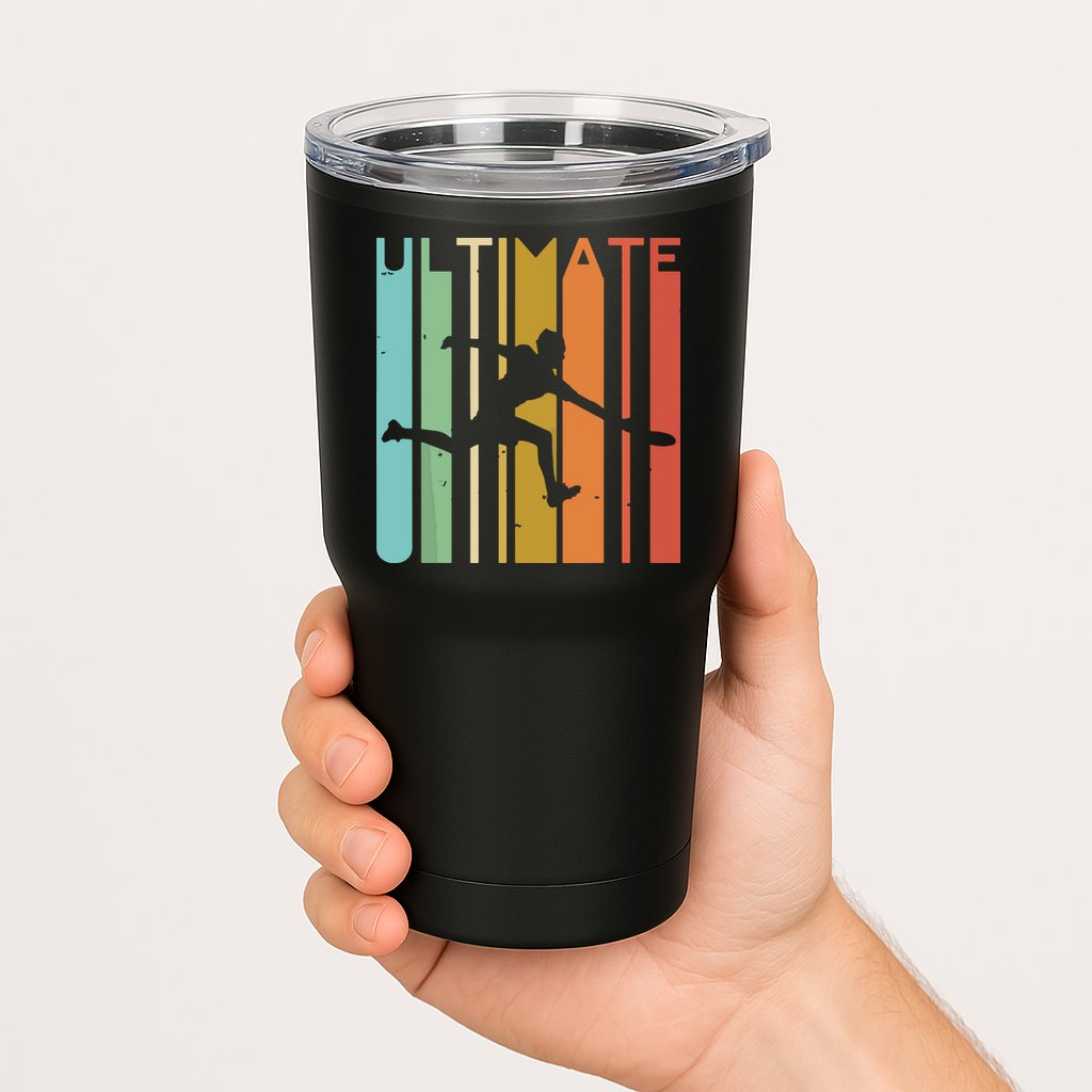 Ultimate Frisbee Retro Player Flying Disc Throwing Tumbler