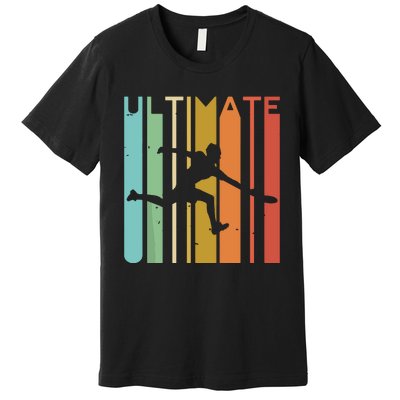 Ultimate Frisbee Retro Player Flying Disc Throwing Premium T-Shirt