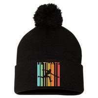 Ultimate Frisbee Retro Player Flying Disc Throwing Pom Pom 12in Knit Beanie