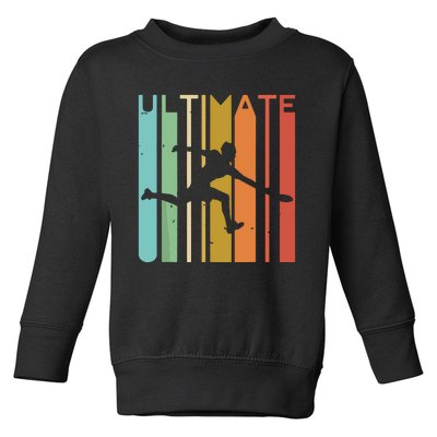 Ultimate Frisbee Retro Player Flying Disc Throwing Toddler Sweatshirt