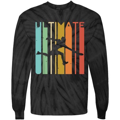 Ultimate Frisbee Retro Player Flying Disc Throwing Tie-Dye Long Sleeve Shirt