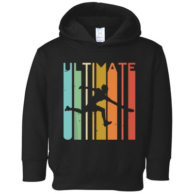 Ultimate Frisbee Retro Player Flying Disc Throwing Toddler Hoodie