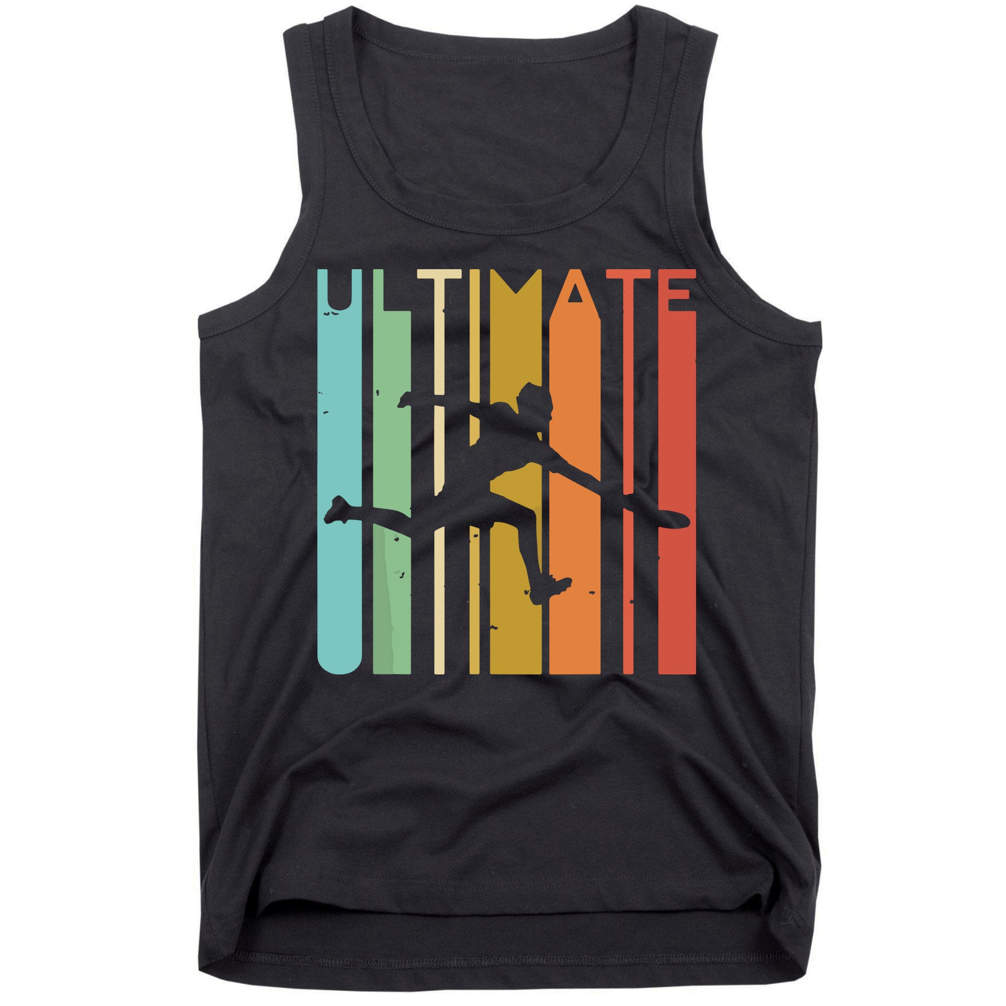 Ultimate Frisbee Retro Player Flying Disc Throwing Tank Top