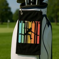 Ultimate Frisbee Retro Player Flying Disc Throwing Golf Towel