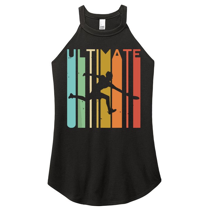 Ultimate Frisbee Retro Player Flying Disc Throwing Women's Perfect Tri Rocker Tank
