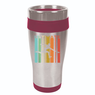 Ultimate Frisbee Retro Player Flying Disc Throwing 16oz Travel Tumbler