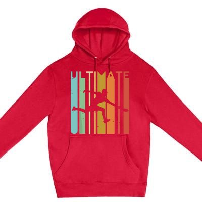 Ultimate Frisbee Retro Player Flying Disc Throwing Premium Pullover Hoodie