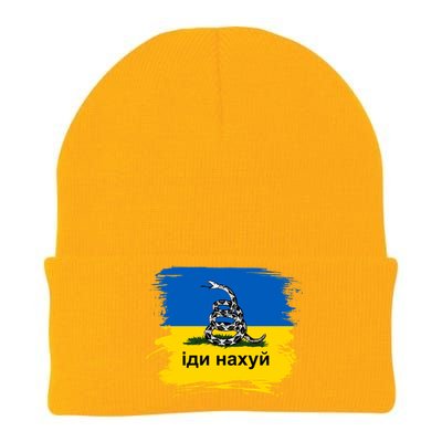 Ukraine Flag Russian Warship Go F Yourself Knit Cap Winter Beanie