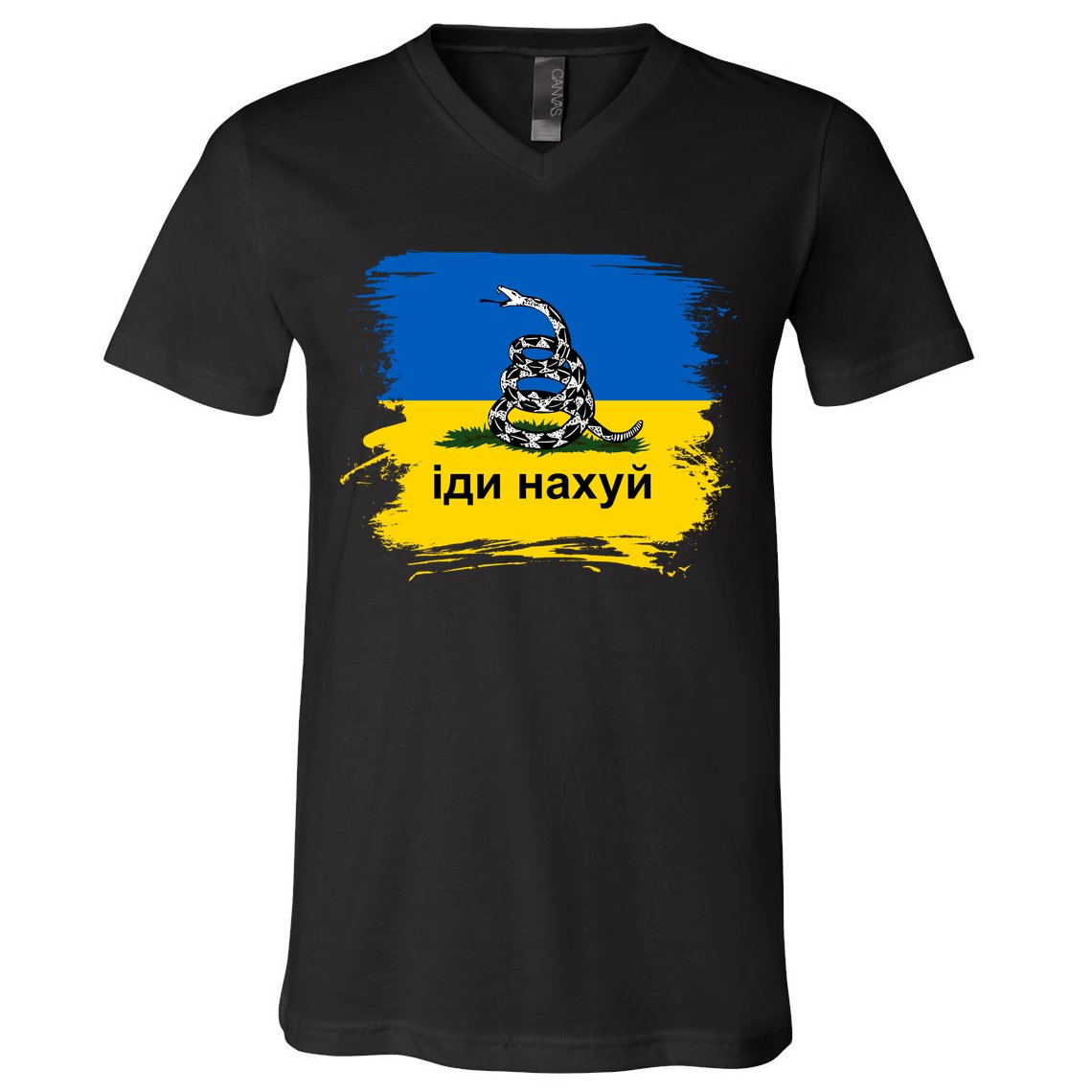 Ukraine Flag Russian Warship Go F Yourself V-Neck T-Shirt