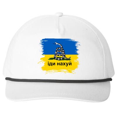 Ukraine Flag Russian Warship Go F Yourself Snapback Five-Panel Rope Hat