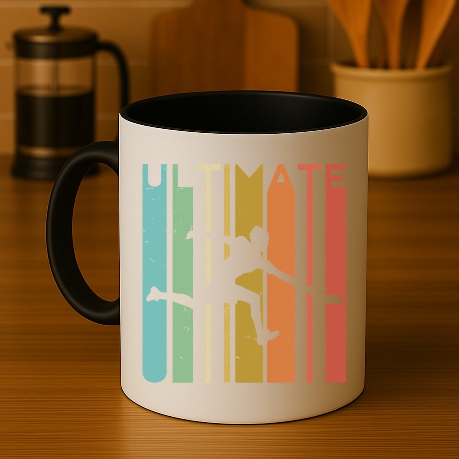 Ultimate Frisbee Retro Player Flying Disc College Cute Gift Mug