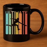 Ultimate Frisbee Retro Player Flying Disc College Cute Gift 11oz C Handle Ceramic Mug