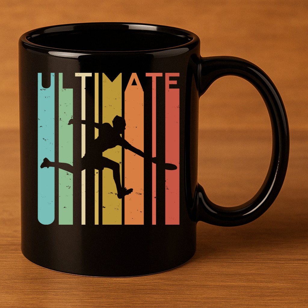 Ultimate Frisbee Retro Player Flying Disc College Cute Gift 11oz C Handle Ceramic Mug
