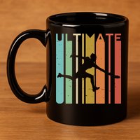 Ultimate Frisbee Retro Player Flying Disc College Cute Gift 11oz C Handle Ceramic Mug