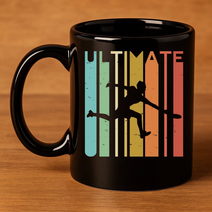 Ultimate Frisbee Retro Player Flying Disc College Cute Gift 11oz C Handle Ceramic Mug