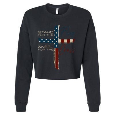 Usa Flag Religious Quote Christian Faith Cropped Pullover Crew