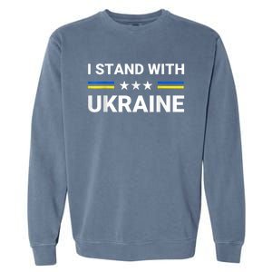 Ukrainian Flag Support Ukraine Freedom I Stand With Ukraine Gift Garment-Dyed Sweatshirt