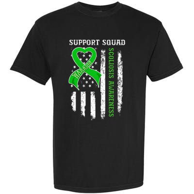 USA Flag Support Squad Scoliosis Awareness Garment-Dyed Heavyweight T-Shirt