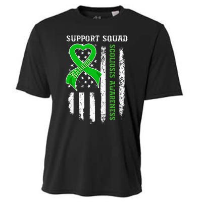 USA Flag Support Squad Scoliosis Awareness Cooling Performance Crew T-Shirt