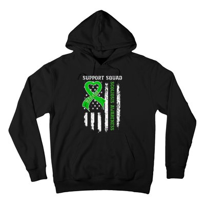 USA Flag Support Squad Scoliosis Awareness Hoodie