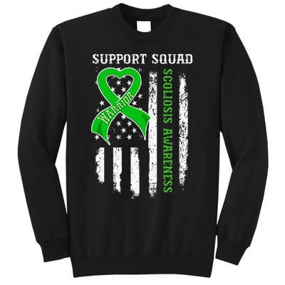 USA Flag Support Squad Scoliosis Awareness Sweatshirt