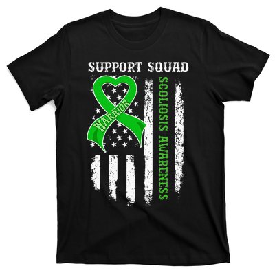 USA Flag Support Squad Scoliosis Awareness T-Shirt