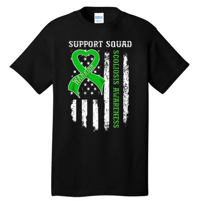 USA Flag Support Squad Scoliosis Awareness Tall T-Shirt