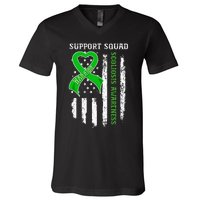 USA Flag Support Squad Scoliosis Awareness V-Neck T-Shirt