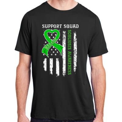 USA Flag Support Squad Scoliosis Awareness Adult ChromaSoft Performance T-Shirt