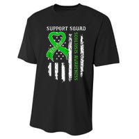 USA Flag Support Squad Scoliosis Awareness Performance Sprint T-Shirt