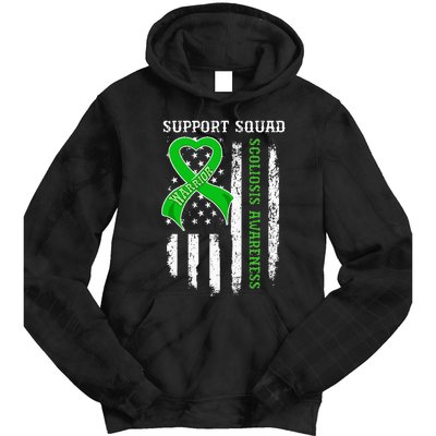 USA Flag Support Squad Scoliosis Awareness Tie Dye Hoodie