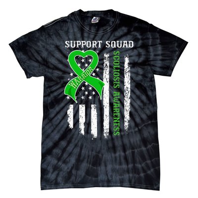 USA Flag Support Squad Scoliosis Awareness Tie-Dye T-Shirt