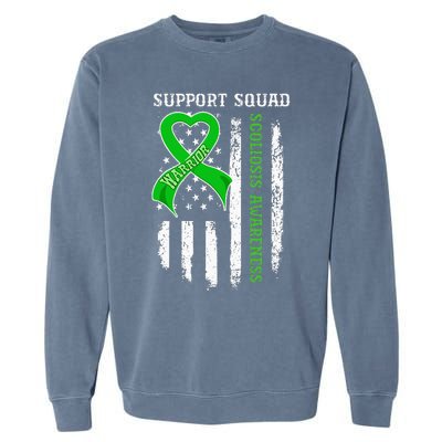 USA Flag Support Squad Scoliosis Awareness Garment-Dyed Sweatshirt